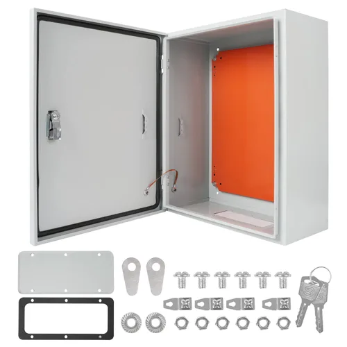 Miniatura 8 de Caja eléctrica de acero laminado en frío de 16 x 16 x 8 pulgadas, caja eléctrica gruesa para interiores y exteriores, con placa de montaje IP66