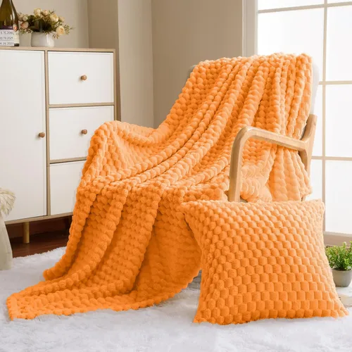Miniatura 35 de Vessia - Manta de forro polar de franela (50x70 pulgadas), manta 3D de jacquard negra, esponjosa y cálida para sofá, sillón, cama, silla, 300GSM