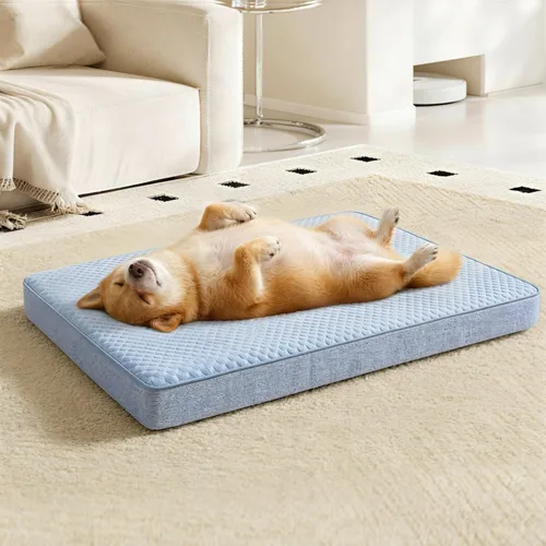 Miniatura 9 de WATANIYA PET Cama grande de espuma viscoelástica para perros, cama ortopédica para perros con espuma de gel refrescante, forro impermeable y funda