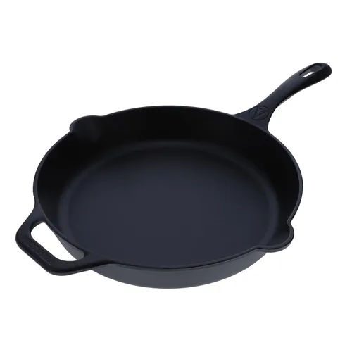 Miniatura 7 de Sartén de hierro fundido con mango largo Victoria Seasoned, color negro, M, Negro