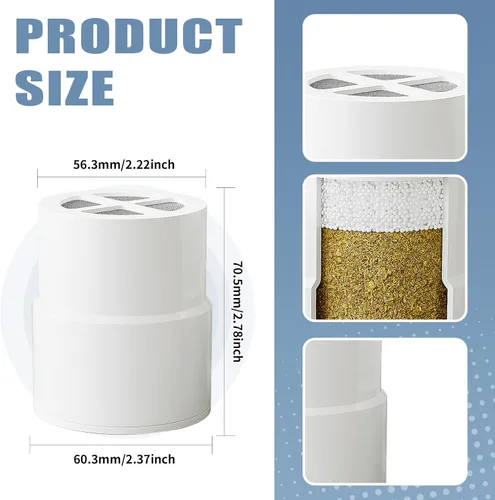 Miniatura 2 de Paquete de 3 filtros de repuesto para cabezal de ducha JOLIE, compatible con cartucho de filtro de ducha JOLIE, reduce el cloro, metales pesados e 3