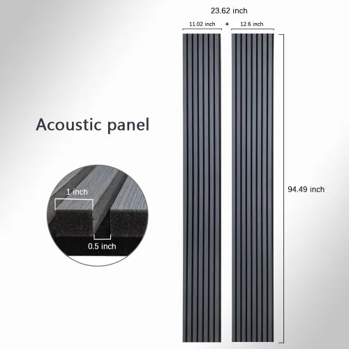 Miniatura 2 de Paneles de Pared de Listones de Madera Acústica Acanalados con Absorción de Sonido 3D Paneles de Pared para Decoración de Pared Interior Panel