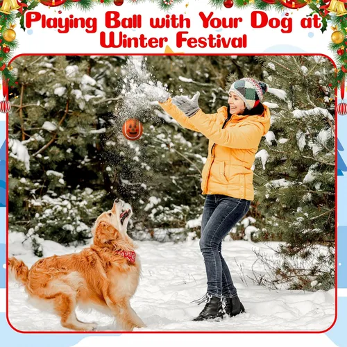 Miniatura 6 de Civaner 6 piezas pelotas de tenis chirriantes de Navidad para perros de 2.5 pulgadas, juguetes pelota para perros a granel para perros pequeños
