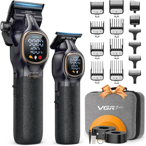 VGRPRO Cortadora de pelo profesional para hombres, cortadora de pelo profesional y recortadora, cortadora de pelo inalámbrica para cortar el cabello