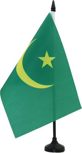 Miniatura 277 de AZ FLAG Sierra Leone Bandera de mesa 5'' x 8'' - Bandera de escritorio de Sierra Leona 21 x 14 cm - Bastón y base de plástico negro