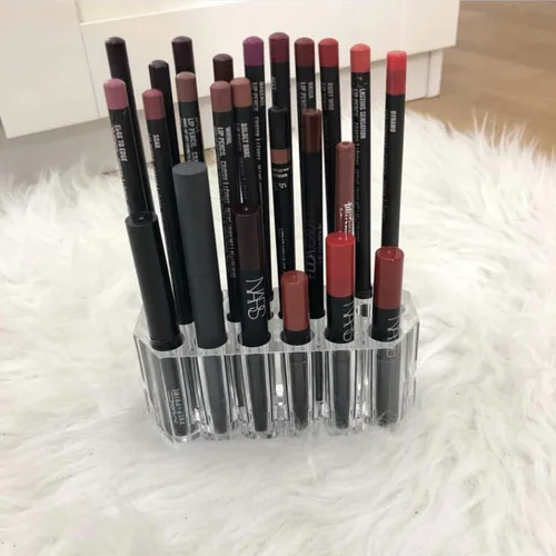 Miniatura 6 de Organizador de delineador de ojos acrílico y organizador de delineadores de labios 26 espacio de almacenamiento 20 estándar 6 Jumbo lápiz cosmético