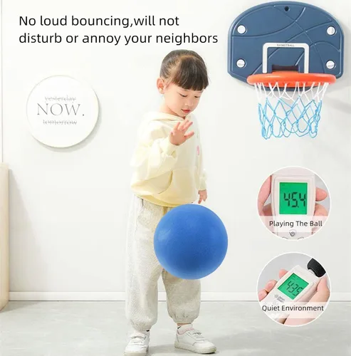 Miniatura 5 de Balón de espuma suave sin ruido de 7 pulgadas para kickball y dodgeball, para actividades en interiores Azul