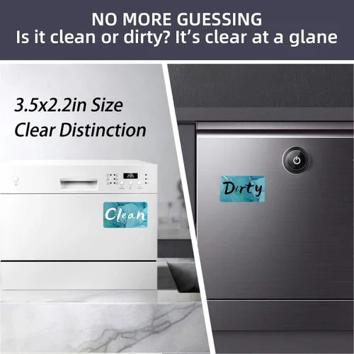 Miniatura 4 de Imán para lavavajillas Dirty Clean, imán para lavavajillas con texto en inglés "Clean Dirty" para lavavajillas y platos que dice limpio o sucio