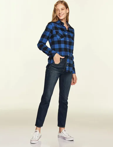 Miniatura 6 de CQR - Camisa de franela a cuadros para mujer, de manga larga, casual, de algodón suave cepillado y con botones