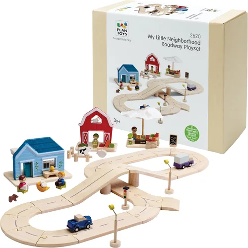 Miniatura 17 de PlanToys® Juego de camino y riel de goma, pequeño juego Montessori de madera Imaginación, resolución de problemas y exploración de movimiento