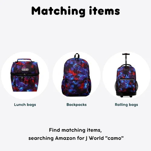 Miniatura 8 de J World Corey Bolsa de Almuerzo para Niños. Lonchera con Aislamiento para Niños y Niñas, Camuflaje