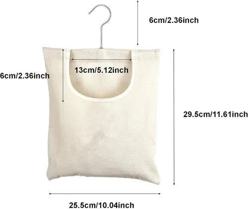 Miniatura 2 de Ragyzity Bolsa de lona para ropa, color beige (13.33 x 11.25 pulgadas), cierre de cremallera, bolsa portátil para colgar en el hogar, balcón, viajes