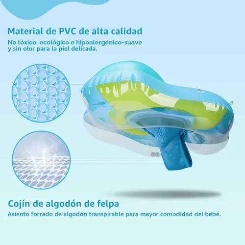 Miniatura 2 de Free Swimming Baby Flotador inflable de natación para bebé con toldo para el sol, tamaño mejorado, flotadores de piscina para niños de 3 a 36 meses