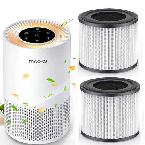 Purificador de aire y paquete de 2 filtros combinados, purificadores de aire para habitaciones grandes del hogar de hasta 1200 pies cuadrados