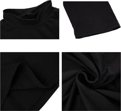Miniatura 5 de Camisetas de cuello alto falso de moda para hombre, suéter de manga larga, diseño básico, camiseta interior ajustada