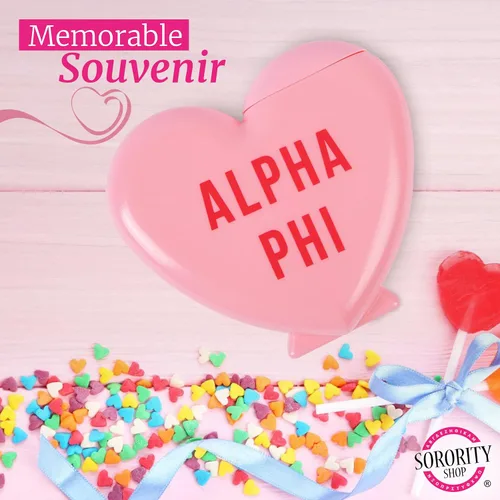 Miniatura 4 de Sorority Shop Theta Phi Alpha - Vaso con popote en forma de corazón, de 16 onzas, con tapa y popote de silicona, vaso de plástico reutilizable