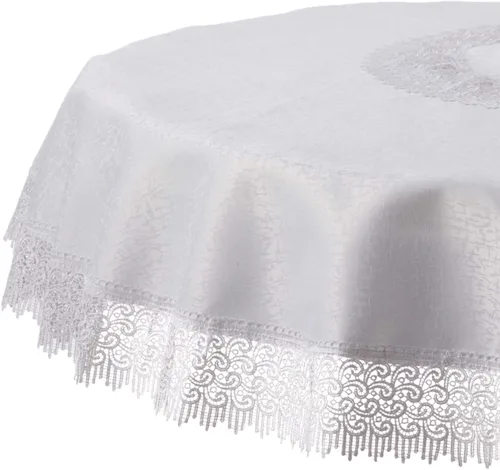 Miniatura 9 de Violet Linen Treasure - Mantel rectangular de encaje, 52 x 70 pulgadas, color blanco