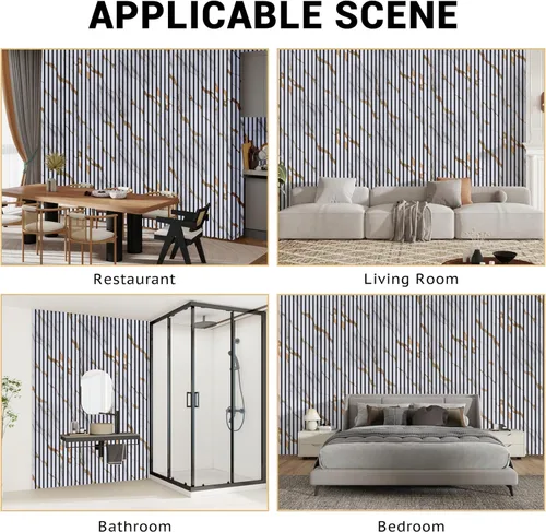 Miniatura 7 de Paquete de 2 paneles acústicos, paneles de pared de listones de madera de 47.2 x 23.6 x 0.75 pulgadas, panel de amortiguación de sonido