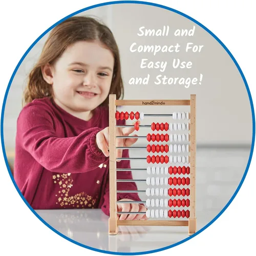 Miniatura 3 de hand2mind Mini Rekenrek de madera de 100 cuentas, ábaco para matemáticas de niños, manipuladores de matemáticas, jardín de infantes, estante