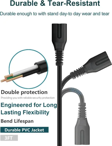 Miniatura 3 de Cable de alimentación de CA compatible con JBL PartyBox 320 310 110 120 100 200 300 710 1000 altavoz portátil ONN de repuesto para altavoz de fiesta
