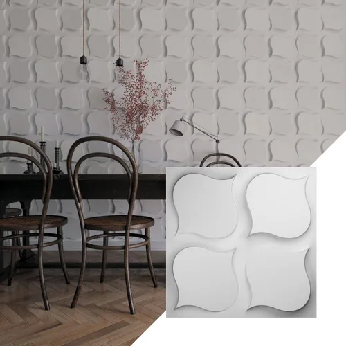 Ekena Millwork WP20X20CVWH 19 5/8 pulgadas de ancho x 19 5/8 pulgadas de alto Clover EnduraWall Decorativo 3D Panel de Pared Cubre 2.67 pies