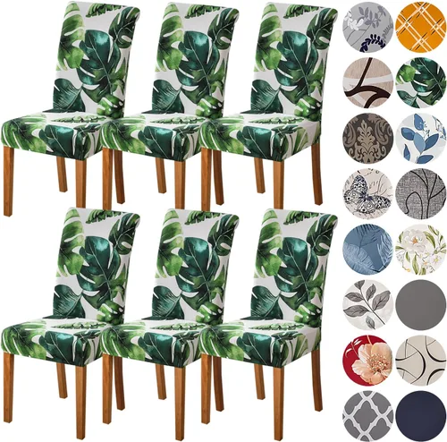 Miniatura 75 de HZDHCLH Juego de 6 fundas grises para sillas Parsons de elastano para comedor, fundas elásticas de elastano para sillas Parsons, fundas de asiento