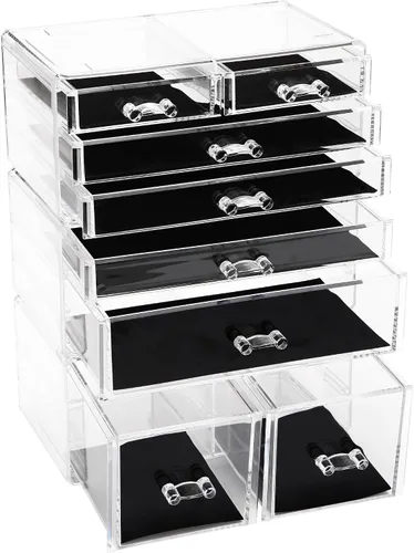 Miniatura 9 de Sea Team - Organizador de maquillaje transparente con cajones, estuche de exhibición de cosméticos de plástico acrílico, caja de almacenamiento