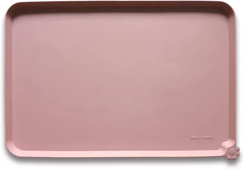 Miniatura 34 de Hoki Found - Bandeja de silicona para comederos de perros y gatos, tapetes impermeables para comida y agua, color cedro oscuro