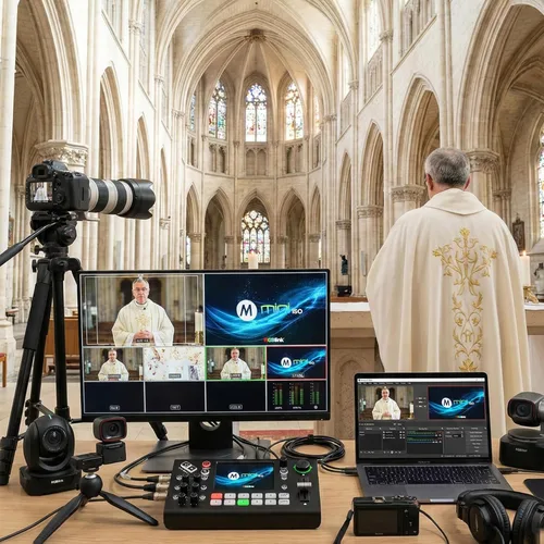 Miniatura 5 de RGBlink Conmutador de video mini-ISO para transmisión en vivo, mezclador de video todo en uno HDMI y SDI de 10 canales con NDI HX, control PTZ