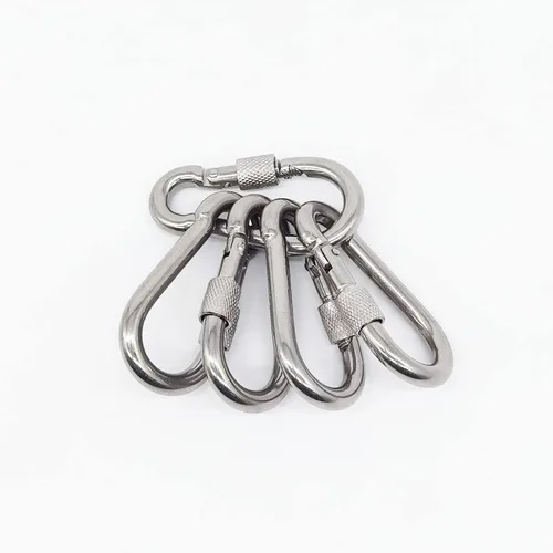 Miniatura 2 de Xindejia 5 Pack-2.75 Inch 304 Stainless Steel Silver Spring Hook Buckle,Clip Carabiner,Keychain, Snap, Link, Keyring,Dog Chain Belt Buckle