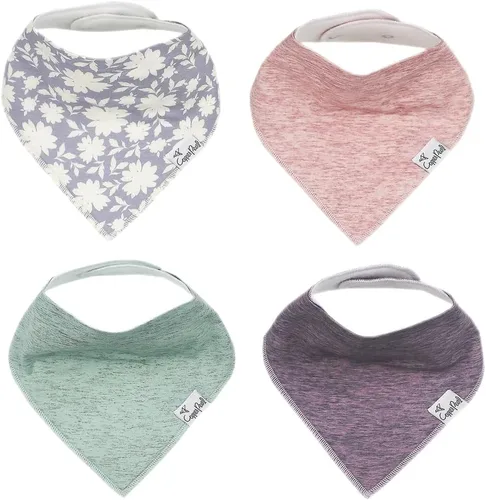 Miniatura 17 de Copper Pearl Baberos tipo bandana para bebé, paquete de 4 baberos de algodón suave para babear y dentición, absorbentes, ajuste ajustable, muchos