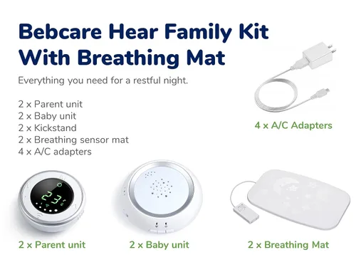 Miniatura 9 de Bebcare Hear Audio - Monitor de bebé con tecnología ultra baja de seguridad contra la radiación, sensor de respiración, luz nocturna y silenciador