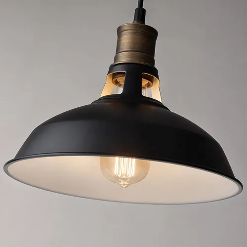 Miniatura 3 de CLAXY Ecopower luz colgante de metal mini estilo galpón industrial, 1 luz, cableada para cocina, desván, restaurante, bar