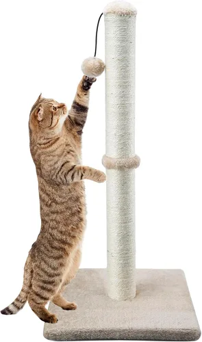 Miniatura 10 de Dimaka - Rascador de gato de 29 pulgadas de alto, con cuerda de sisal y cubierto con suave felpa suave, rascador vertical [estiramiento completo]
