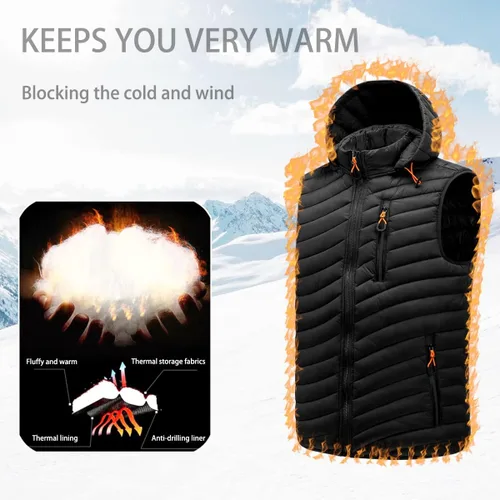 Miniatura 3 de Mens Lightweight Puffer Vest Hooded Winter Warm Vest