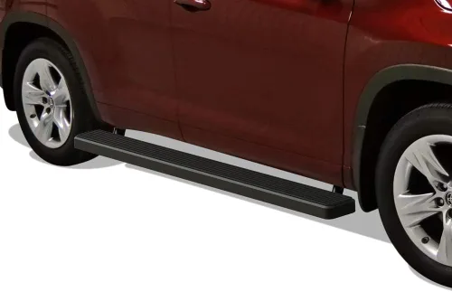 APS Estribos (barras laterales y escalones laterales) compatibles con Toyota Highlander 2008-2019 Gas Hybrid (requiere corte) (acero inoxidable Negro