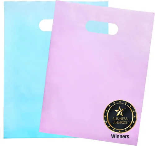 Bolsas de mercancía Choice Marts en colores rosa pastel y azul pastel, 200 unidades, tamaño 9"x12", espesor de 1.5 mil
