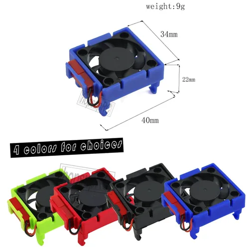 Miniatura 6 de VXL-3s ESC - Parte de mejoras del ventilador de refrigeración del motor para 1/10 Slash/Rustler/Stampede VXL 4X4 2WD, disipador de calor de Azul