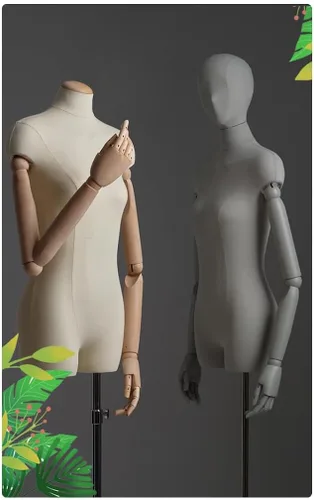 Miniatura 3 de Maniquí femenino Torso Exhibición de ropa Modelo Soporte de cuerpo 55.1-74.8 pulgadas, altura ajustable para vestido, joyería, costura ropa