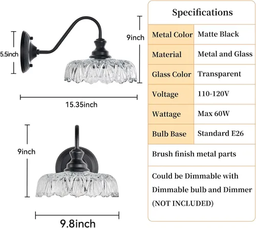 Miniatura 4 de HDDFL Aplique de pared moderno lámpara de mesita de noche lámpara de pared negra mate accesorios de iluminación para recámara accesorios de Negro