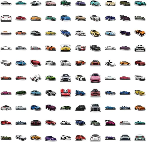 Miniatura 2 de 100 piezas Calcomanías JDM para Autos de Carreras - Calcomanías de Vinilo VSCO Impermeables para Niños, Laptops, Hydro Flask, Botellas de Agua