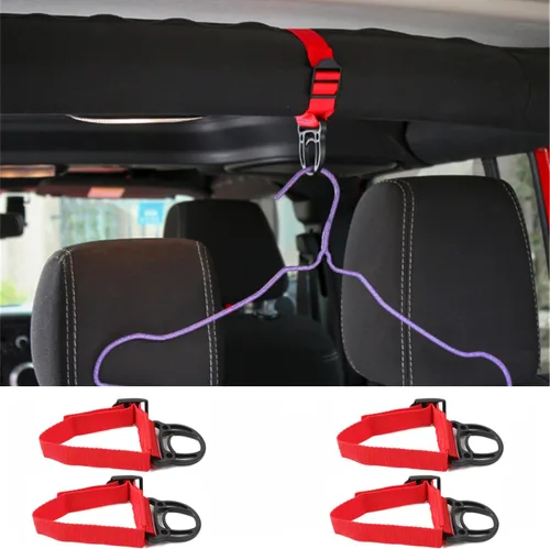Miniatura 12 de YOCTM Percha enrollable para colgar abrigos, gancho para ropa compatible con Jeep Wrangler JL JT TJ JK JLU Sports Sahara Freedom Rubicon X