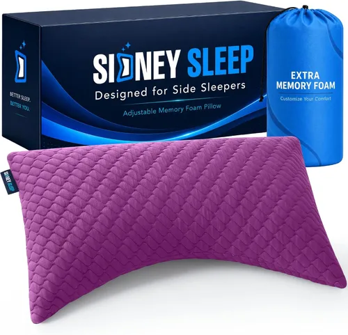 Miniatura 13 de Sidney Sleep Almohadas curvas ajustables para soporte de cuello y hombros con relleno extra triturado, almohada de contorno cervical para personas