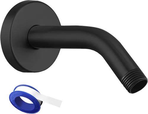Miniatura 10 de Brazo de ducha Voolan con brida y cinta de teflón, brazo de extensión de cabezal de ducha para baño con ducha fija, acero inoxidable sólido, montado