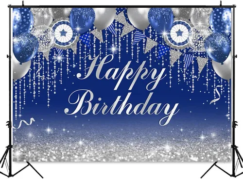 Miniatura 2 de Mocsicka Telón de fondo azul y oro rosa con purpurina para decoración de fiesta de cumpleaños Bokeh, suministros para fiestas de cumpleaños, fondos