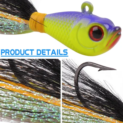 Miniatura 3 de Señuelos de pesca de agua salada, señuelos de pesca de cola de buque, señuelo de pesca de surf, señuelo de pesca de natación, anzuelo para lubina