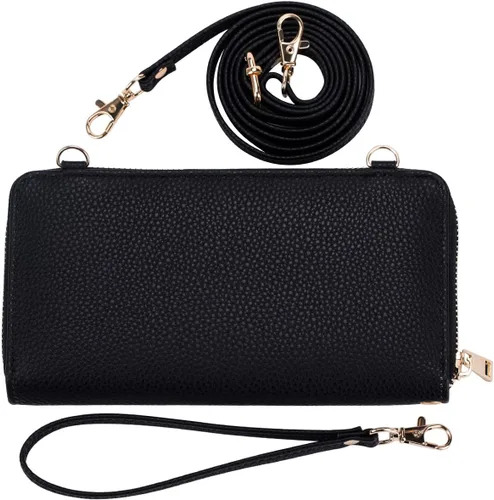 Miniatura 6 de K . A Cartera de pulsera para mujer, bolsa cruzada para teléfono celular, bolso de mano con ranuras para tarjetas RFID, 2 correas para muñeca