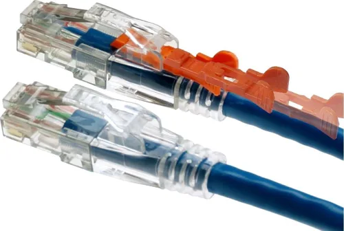 Miniatura 24 de NTW NTW - Cable de conexión de bloqueo de red patentado CAT6 de 1 pie, sin enganches, azul (NL-U6K-001BL)