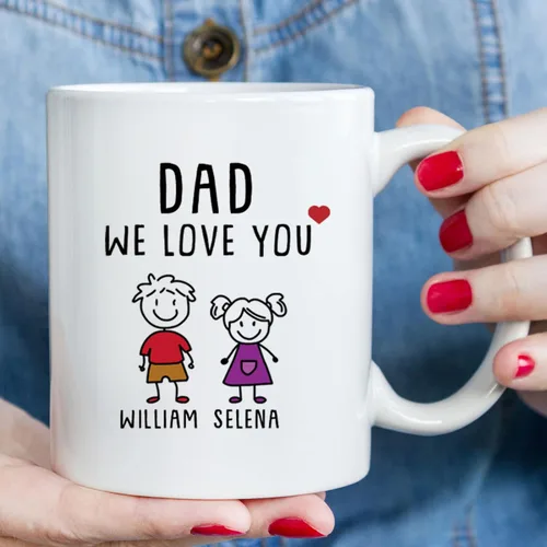 Miniatura 5 de Regalos personalizados para papá de hija e hijo, taza divertida del día del padre, regalos personalizados para el día del padre, divertida taza