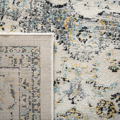 Miniatura 3 de SAFAVIEH Evoke Collection EVK220B Medallón oriental shabby chic de 2'2" x 4', color gris/dorado, no desprende pelusa, alfombra de acento para sala